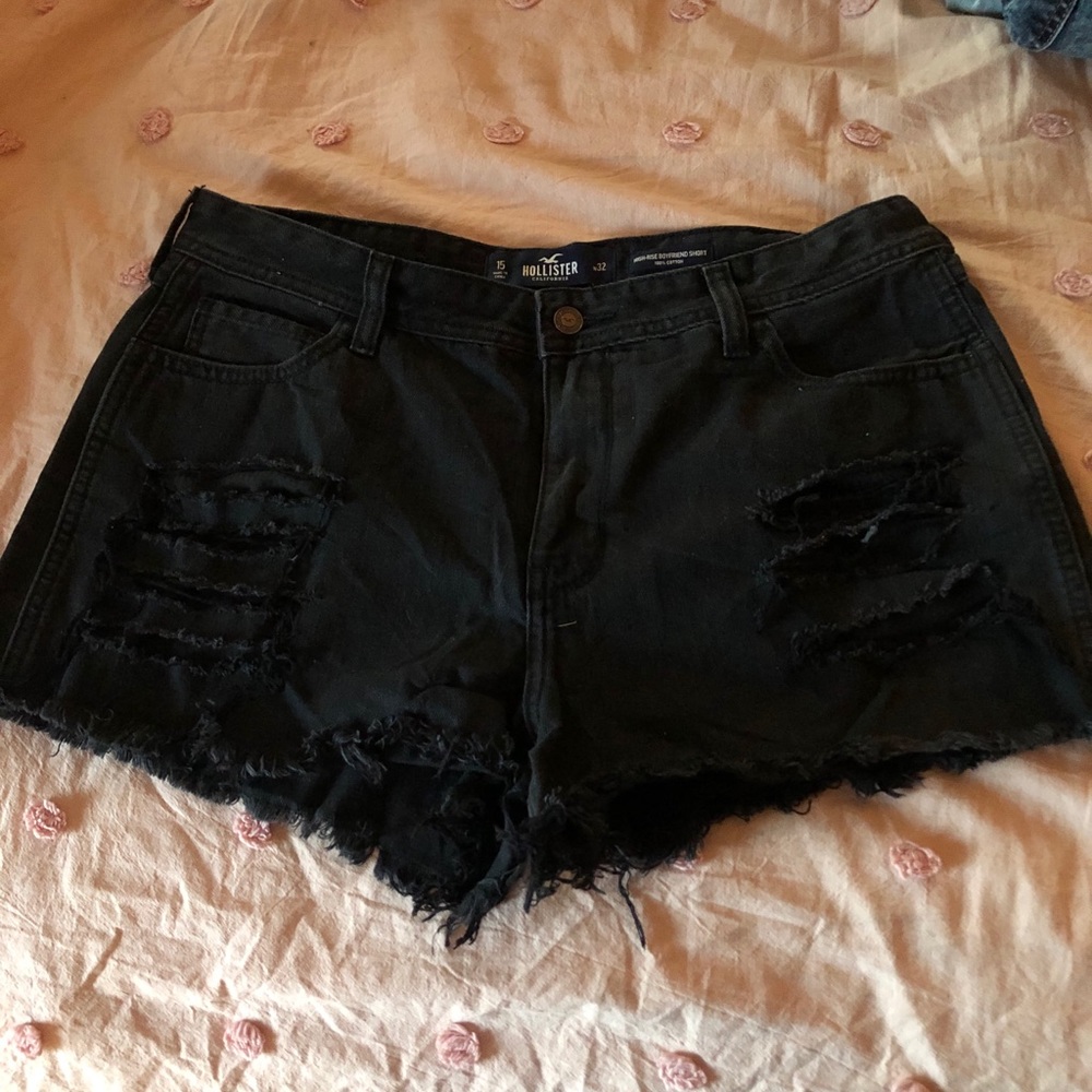 High rise ripped shorts